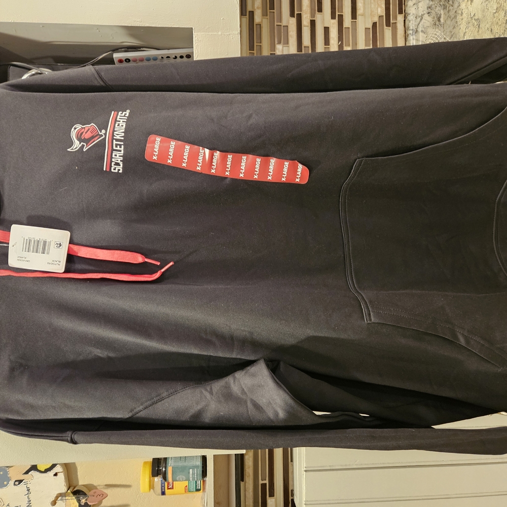 Champion Black Hoodie with Red Accents